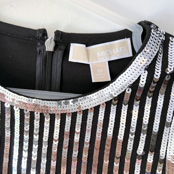 NEW!  Michael Kors Sequin Bodice mini Dress, Size XS - Picture 9 of 16